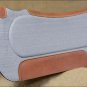 FP820F- HILASON WESTERN COTTON WOOL FELT GEL GREY SADDLE PAD W/ COWHIDE LEATHER