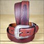 3D 44 x 1 1/2 INCH DARK BROWN MEN'S WESTERN BASIC LEATHER BELT REMOVABLE BUCKLE