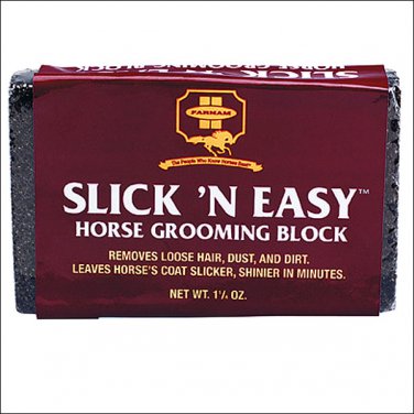 FARNAM SLICK N EASY FIBERLESS HORSE GROOMING BLOCK 1 1/4OZ