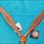 V1 HILASON LEATHER WESTERN HORSE ONE EAR BRIDLE HEADSTALL BREAST COLLAR TAN
