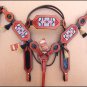 HILASON WESTERN LEATHER BREAST COLLAR HEADSTALL MAHOGANY BEADED HAIR TASSEL