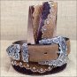 34 inch C50499 TONY LAMA BROWN KAITLYN CRYSTAL WESTERN LEATHER LADIES BELT