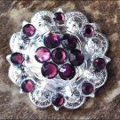 1 AMETHYST CRYSTAL BERRY CONCHO RHINESTONE HEADSTALL SADDLE TACK BLING COWGIRL