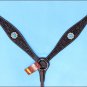 F42 HILASON WESTERN LEATHER HORSE HEADSTALL BREAST COLLAR BROWN TURQUOISE CONCHO