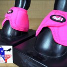 JT11102 MEDIUM TOUGH 1 NO TURN QUICK WRAP VENTED NEOPRENE HORSE BELL BOOTS PINK