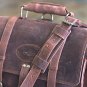 GLANOR TOUGH RUSTIC CHESTNUT BROWN VINTAGE LEATHER BRIEFCASE BACKPACK LAPTOP BAG