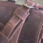GLANOR TOUGH RUSTIC CHESTNUT BROWN VINTAGE LEATHER BRIEFCASE BACKPACK LAPTOP BAG