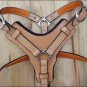 DH201-F HILASON TAN PADDED GENUINE LEATHER DOG HARNESS WITH MATCHING LEASH LRG