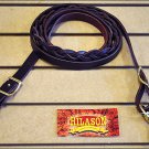 HILAOSN WESTERN THREE PLAITED BRAIDED CENTER LEATHER HORSE TACK OIL ROPING REIN