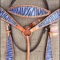 HILASON WESTERN LEATHER HORSE BRIDLE HEADSTALL BREAST COLLAR PURPLE ZEBRA