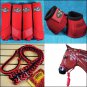 SMALL PROFESSIONAL CHOICE VENTECH SPORT BOOTS BELL HALTER REINS HORSE CRIMSON