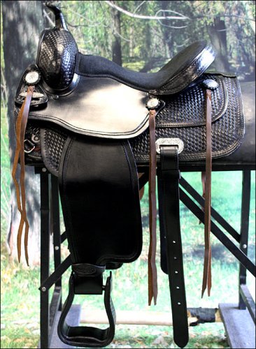 TT106BK-F HILASON FLEX-TREE ENDURANCE TRAIL RIDING WESTERN SADDLE 17"
