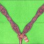 HILASON WESTERN LEATHER HORSE ONE EAR BRIDLE HEADSTALL BREAST COLLAR MAHOGANY