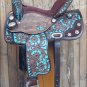 OS204RO 15" HILASON WESTERN LEATHER BARREL RACING TRAIL PLEASURE HORSE SADDLE
