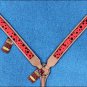 HILASON WESTERN LEATHER HORSE HEADSTALL BREAST COLLAR TAN RED BLACK DOTS