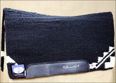 BLACK WHITE PROFESSIONAL CHOICE CONTOURED WOOL NAVAJO BLANKET HORSE SADDLE PAD