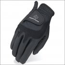 07 SIZE HERITAGE ELITE SHOW HORSE RIDING EQUESTRIAN GLOVE LYCRA LEATHER BLACK