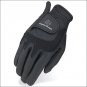 07 SIZE HERITAGE ELITE SHOW HORSE RIDING EQUESTRIAN GLOVE LYCRA LEATHER BLACK