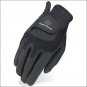 07 SIZE HERITAGE ELITE SHOW HORSE RIDING EQUESTRIAN GLOVE LYCRA LEATHER BLACK