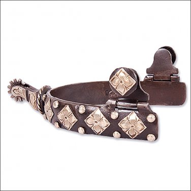 CLASSIC EQUINE GREYED IRON GIST DESIGN LARGE DIAMOND DOT SPUR