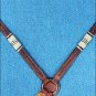 HILASON WESTERN LEATHER HORSE BREAST COLLAR RAWHIDE BRAIDED MAHOGANY