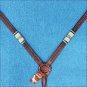 HILASON WESTERN LEATHER HORSE BREAST COLLAR RAWHIDE BRAIDED MAHOGANY