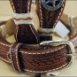 JUSTIN IRON SCALLOP TOOLED WESTERN LEATHER MAN'S BELT BROWN WITH CONCHO