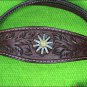 HILASON WESTERN LEATHER HORSE HEADSTALL BRIDLE BROWN W/ BLING SPUR CONCHO