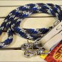 R31 HILASON WESTERN HORSE TACK THREE TONE POLY ROPE REIN W/ NICKEL PLATED SNAPS