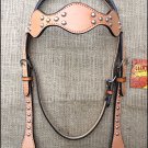 S309 NEW HILASON WESTERN LEATHER HORSE BRIDLE HEADSTALL TAN