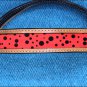 HILASON WESTERN LEATHER HORSE BRIDLE HEADSTALL TAN W/ RED BLACK DOTS INLAY