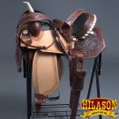 BH130-F HILASON WESTERN LEATHER BARREL RACING TRAIL PLEASURE RIDING SADDLE 15"
