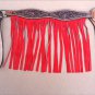 HILASON WESTERN LEATHER HORSE BREAST COLLAR HEADSTALL BROWN W/ RED FRINGES