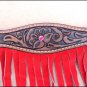 HILASON WESTERN LEATHER HORSE BREAST COLLAR HEADSTALL BROWN W/ RED FRINGES