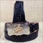 0189C 22 x 1 INCH JUSTIN BLACK BOY'S WESTERN EMBOSSED COWHIDE LEATHER BELT