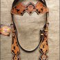 HILASON WESTERN H TOOL LEATHER HORSE BRIDLE HEADSTALL TAN