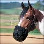 SMALL WEAVER HORSE NYLON RUBBER LINED GRAZING MUZZLE W/ LEATHER CROWN BLACK