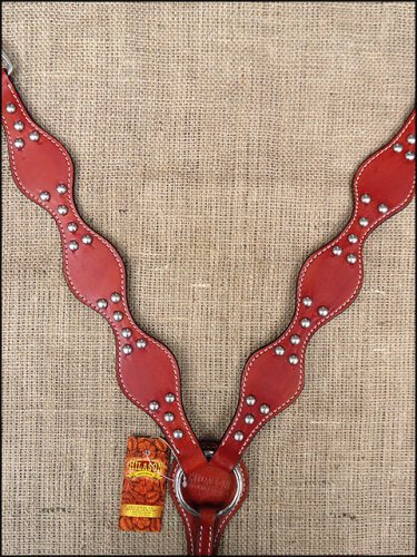 NEW HILASON WESTERN LEATHER HORSE TACK BREAST COLLAR MAHOGANY A309M