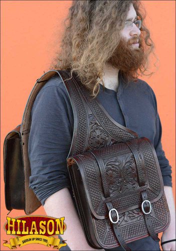 BH100DBSHL-F HILASON WESTERN LEATHER SADDLE SHOULDER BAG