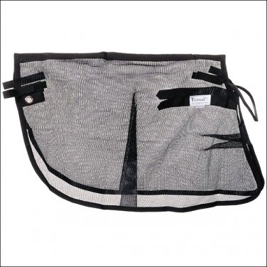 TOUGH1 BLACK LIGHTWEIGHT MESH HORSE FLY RUMP SHEET ONE SIZE ELASTIC TAIL STRAP
