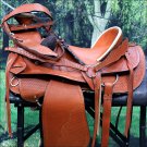 NI-W04-17" WESTERN LEATHER COWBOY WADE RANCH ROPING HORSE SADDLE W/ TACK SET