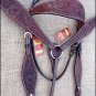 F42 DARK BROWN HILASON WESTERN LEATHER HORSE BRIDLE HEADSTALL HAND CARVED