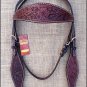 F42 DARK BROWN HILASON WESTERN LEATHER HORSE BRIDLE HEADSTALL HAND CARVED