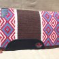 FEP309 HILASON WESTERN NEW ZEALAND WOOL HORSE SADDLE BLANKET BROWN CRIMSON