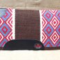 FEP309 HILASON WESTERN NEW ZEALAND WOOL HORSE SADDLE BLANKET BROWN CRIMSON