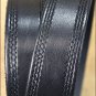 30IN. BLACK 1.5in CASUAL LEATHER BELT TRIPLE STITCHED EMBOSSED BORDER MADE IN US