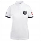 HORZE COOL WOMEN COMPETITION SHIRT RIDING STANDING COLLAR SHORT SLEEVES WHITE