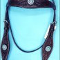 HILASON WESTERN LEATHER HORSE HEADSTALL BRIDLE BROWN TURQUOISE CONCHOS