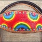 F95 HILASON WESTERN LEATHER HORSE BRIDLE HEADSTALL RAINBOW TIE