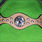HILASON WESTERN LEATHER HORSE HEADSTALL BRIDLE TAN CROSS GUN CONCHOS